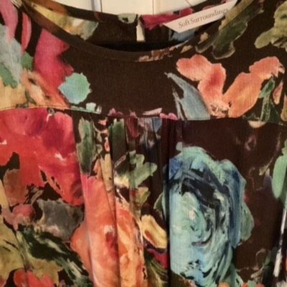 Soft Surroundings Rosalie Tiered Maxi Dress Sz M Floral GORGEOUS - Picture 4 of 8